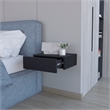 FM FURNITURE Vienna Floating Nightstand Black Engineered Wood