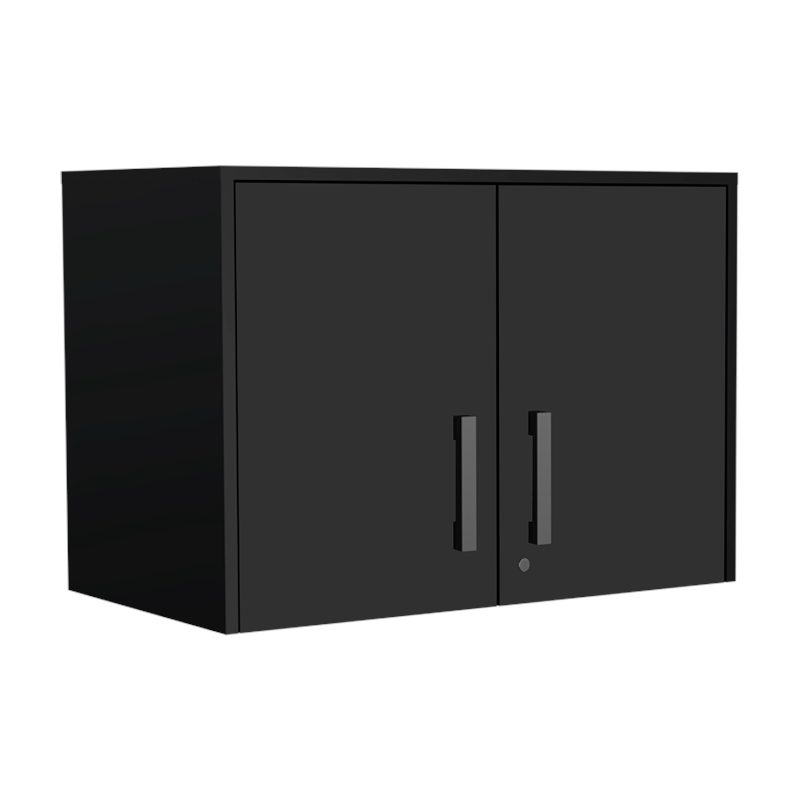 FM FURNITURE Concord 2 Piece Garage Set Black Engineered Wood