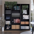 FM FURNITURE Avra 3 Piece Living Room Set Black Engineered Wood