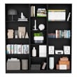 FM FURNITURE Clay 3 Piece Living Room Set Black Engineered Wood