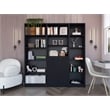 FM FURNITURE Tolleson 3 Piece Living Room Set Black Engineered Wood