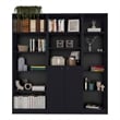 FM FURNITURE Tolleson 3 Piece Living Room Set Black Engineered Wood