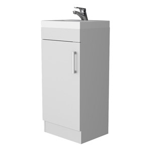 FM FURNITURE Madrid Bathroom Vanity 1 Door Engineered Wood White