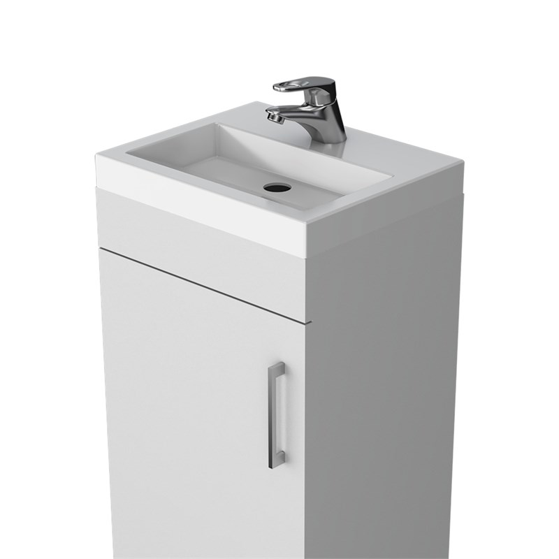 FM FURNITURE Madrid Bathroom Vanity 1 Door Engineered Wood White