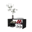 FM FURNITURE Norris shoe rack in melamine with 2 shelve Black