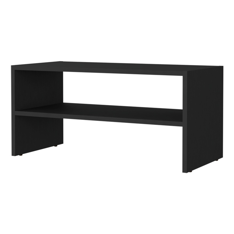FM FURNITURE Norris shoe rack in melamine with 2 shelve Black