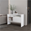 FM FURNITURE Bylas Console Table in melamine with two doors y open storage White
