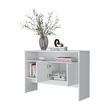 FM FURNITURE Bylas Console Table in melamine with two doors y open storage White