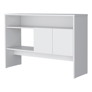 FM FURNITURE Bylas Console Table in melamine with two doors y open storage White