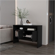 FM FURNITURE Bylas Console Table in melamine with two doors y open storage Black