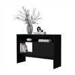 FM FURNITURE Bylas Console Table in melamine with two doors y open storage Black