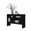 FM FURNITURE Bylas Console Table in melamine with two doors y open storage Black