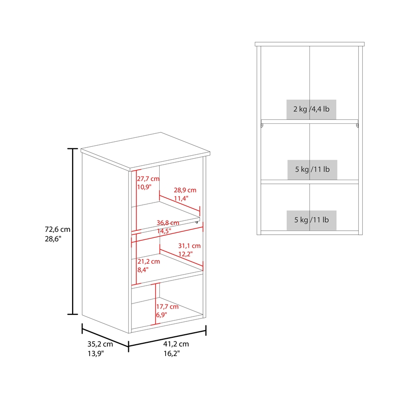 FM FURNITURE Carrizo Medicine Cabinet Engineered Wood with One Door White