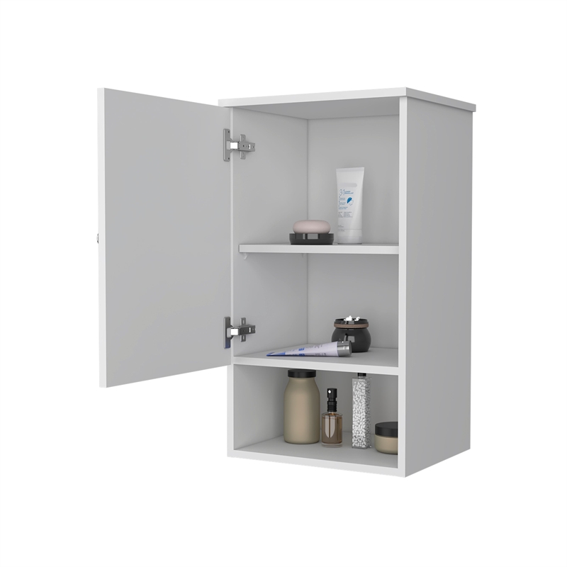 FM FURNITURE Carrizo Medicine Cabinet Engineered Wood with One Door White