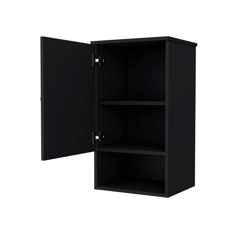 FM FURNITURE Carrizo Medicine Cabinet Engineered Wood with One Door Black