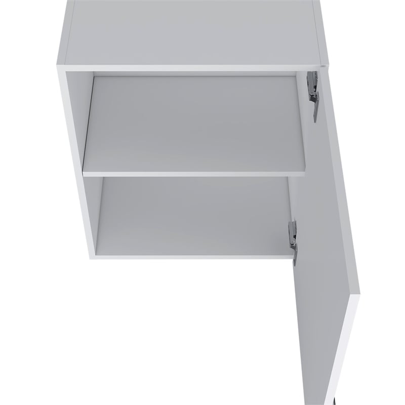 FM FURNITURE So- Hi Wall Cabinet with One Door White Engineered Wood