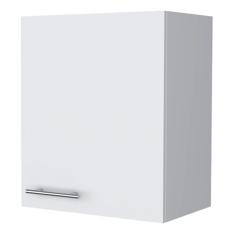 FM FURNITURE So- Hi Wall Cabinet with One Door White Engineered Wood