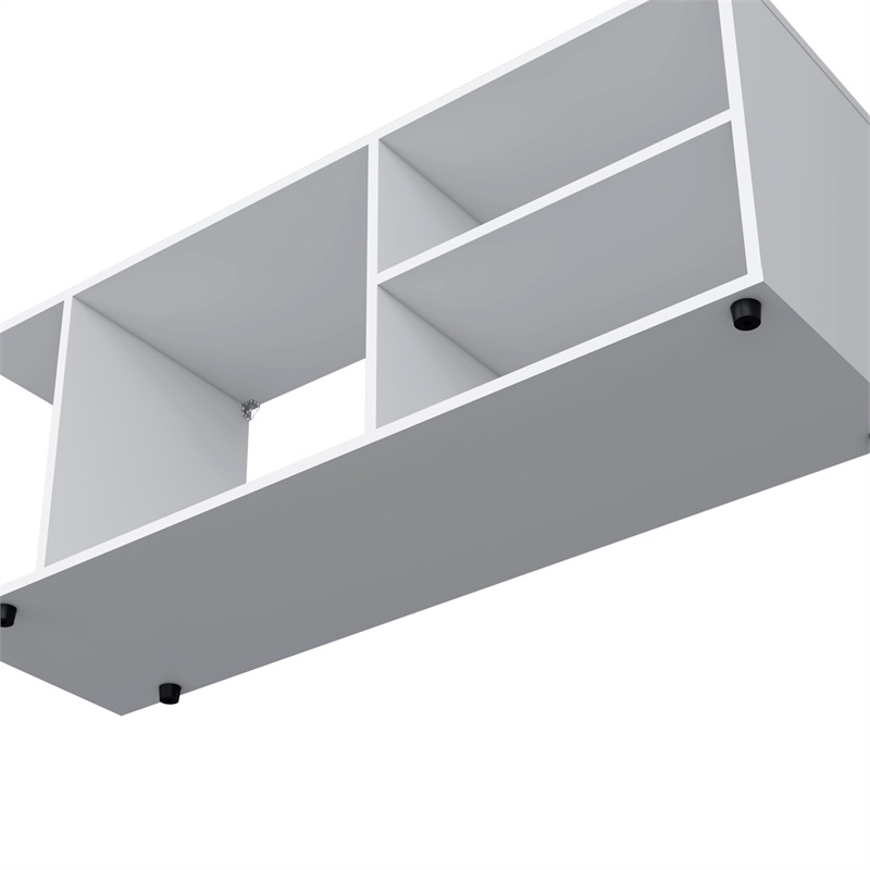 FM FURNITURE Tubac TV Rack in melamine with open storage White