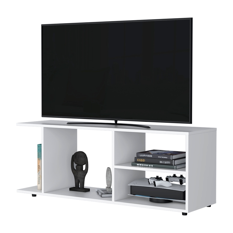 FM FURNITURE Tubac TV Rack in melamine with open storage White