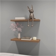FM FURNITURE Iva Floating Wall Shelf in Melamine Brown (Set of 2)