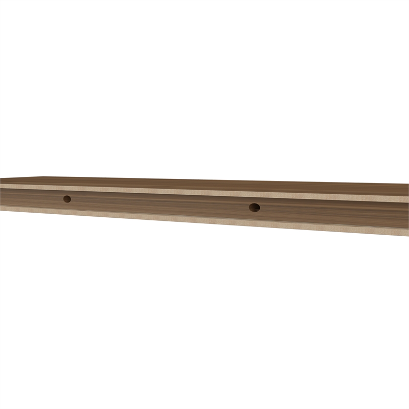 FM FURNITURE Iva Floating Wall Shelf in Melamine Brown (Set of 2)