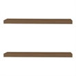 FM FURNITURE Iva Floating Wall Shelf in Melamine Brown (Set of 2)