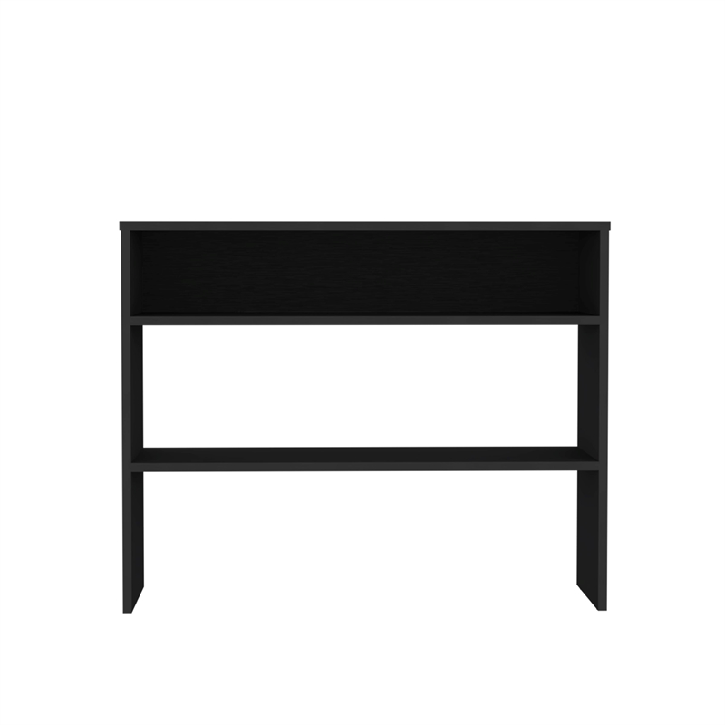 FM FURNITURE Vail Console Table With Open Storage Black Engineered Wood