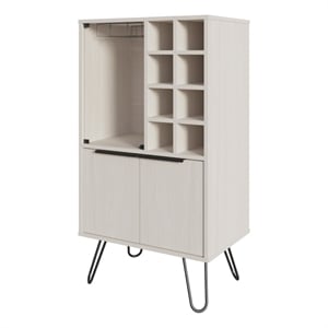 FM FURNITURE Fairfax Bar Cabinet in melamine Engineered Wood White