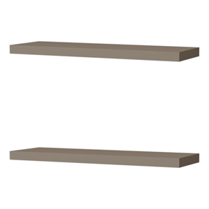 FM FURNITURE Iva Floating Shelf in Melamine x2 Taupe Engineered Wood