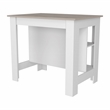 FM FURNITURE Brooklyn Kitchen Island with Open Storage Engineered Wood White