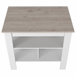 FM FURNITURE Brooklyn Kitchen Island with Open Storage Engineered Wood White