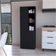 FM FURNITURE Nolic Multistotage with shelves and 2 doors Black Engineered Wood