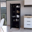 FM FURNITURE Nolic Multistotage with shelves and 2 doors Black Engineered Wood