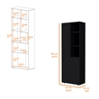 FM FURNITURE Nolic Multistotage with shelves and 2 doors Black Engineered Wood