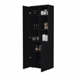 FM FURNITURE Nolic Multistotage with shelves and 2 doors Black Engineered Wood