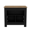 FM FURNITURE Theba Kitchen Island with 2 doors 3 shelves Black Engineered Wood