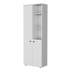 FM FURNITURE Nolic Multistotage with 5-tier storage shelves and 2 doors White