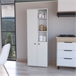 FM FURNITURE Nolic Multistotage with 5-tier storage shelves and 2 doors White
