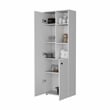 FM FURNITURE Nolic Multistotage with 5-tier storage shelves and 2 doors White