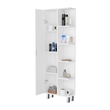 FM FURNITURE Randall Linen Cabinet with 1 door and shelves White Engineered Wood