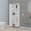 FM FURNITURE Randall Linen Cabinet with 1 door and shelves White Engineered Wood