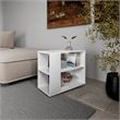 FM FURNITURE Rio Verde Side Table Engineered Wood with Open Storage White