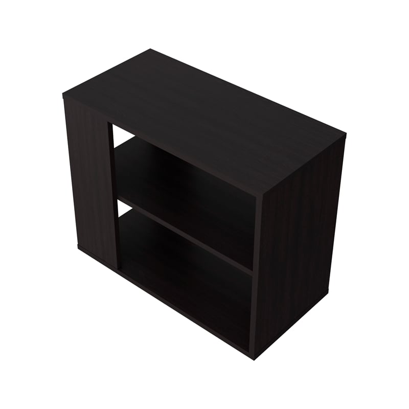 FM FURNITURE Rio Verde Side Table Open Storage Engineered Wood Black