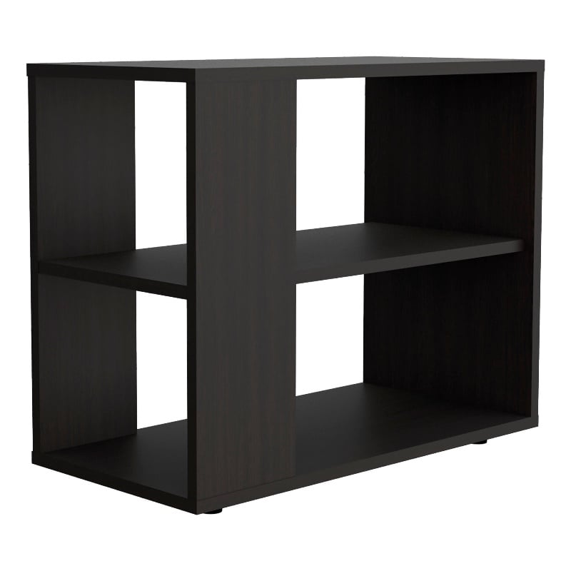 FM FURNITURE Rio Verde Side Table Open Storage Engineered Wood Black