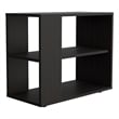 FM FURNITURE Rio Verde Side Table Open Storage Engineered Wood Black