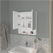 FM FURNITURE Lodge Medicine Cabinet with Mirrored Doors in White Engineered Wood