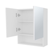 FM FURNITURE Lodge Medicine Cabinet with Mirrored Doors in White Engineered Wood