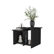 FM FURNITURE Naco Coffee Table with Open Storage in Melamine Black