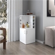 FM FURNITURE Toyei Corner Bar Cabinet with Bottle Rack Engineered Wood White
