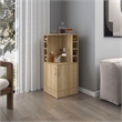 FM FURNITURE Toyei Bar Cabinet with Bottle Rack Engineered Wood Beige